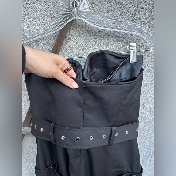 Rokh x H&M Bandeau Dress With Leather Bra Black - Picture 14 of 16